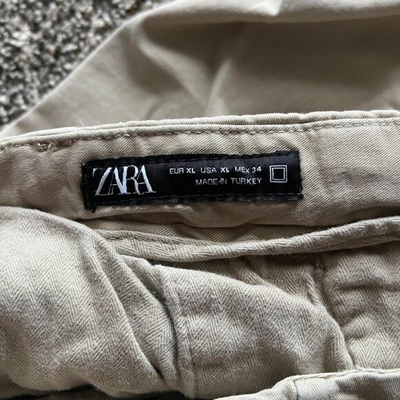 Tan Zara Straight Leg Trousers, Men's XL, Drawstring Pants - Picture 5 of 5